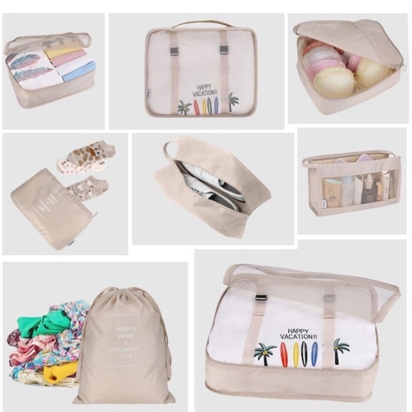 PERSONALIZED 8 PCS TRAVEL ORGANIZERS SET - Picture 3 of 5